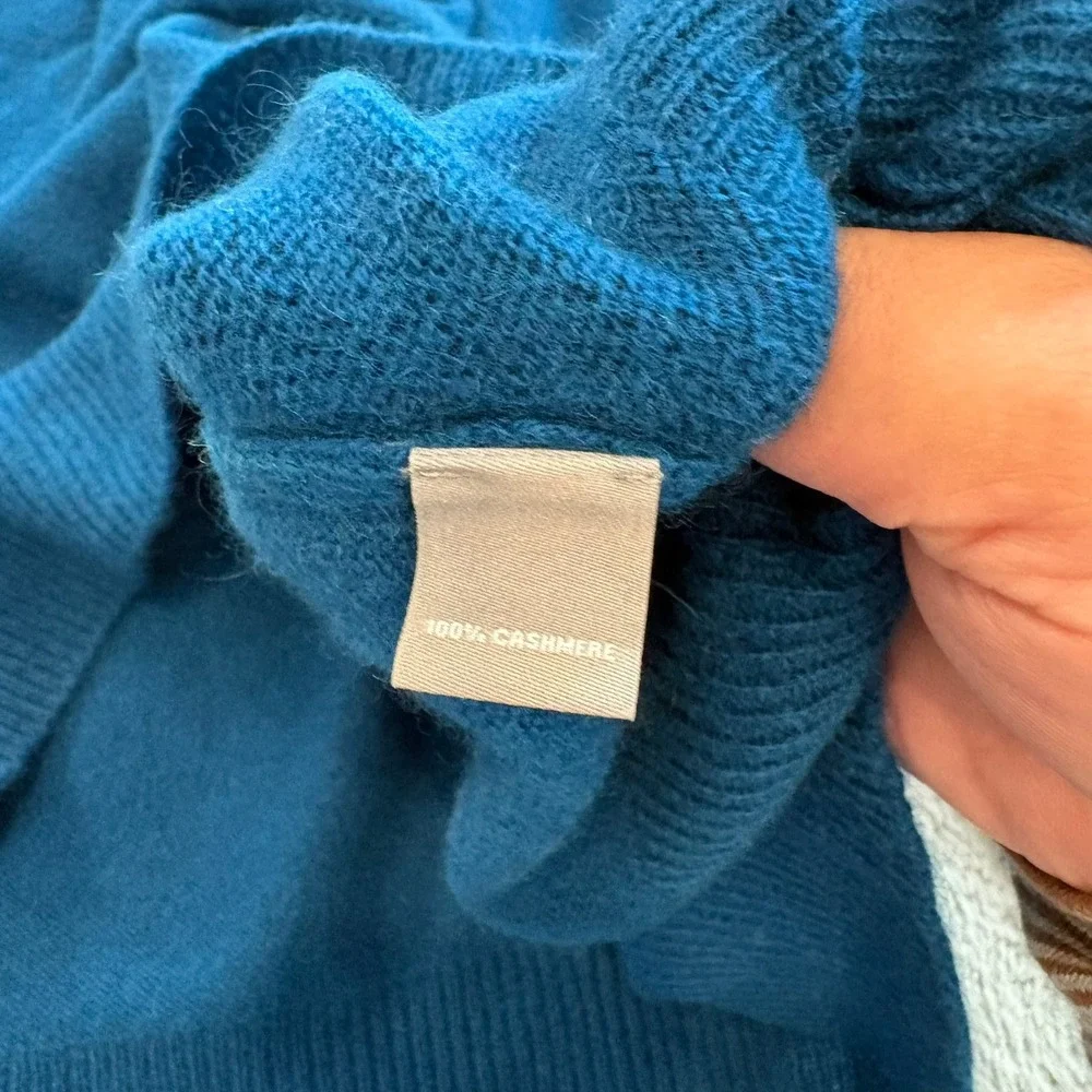 NWT‎ Neiman Marcus Cashmere Sweater Women 3X Midnight Blue Crewneck Long Sleeve